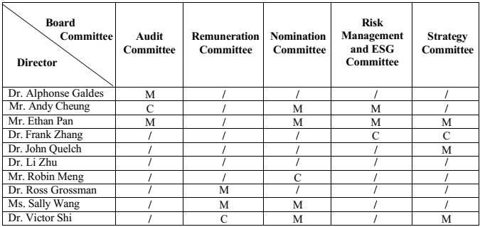 List of Directors and their role and function